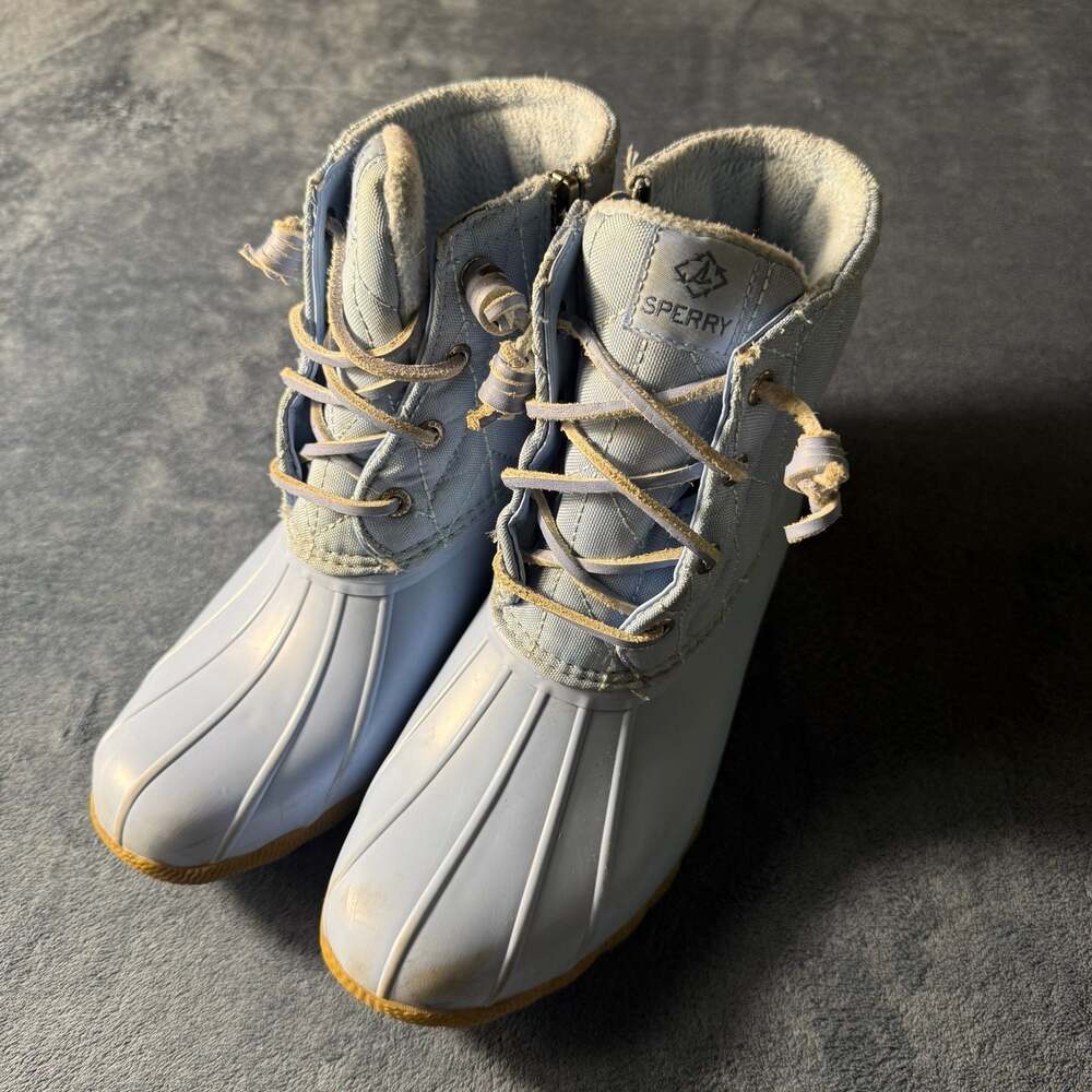 Sperry Saltwater Quilted Nylon Duck Boots Light Blue Women's Size 7 STS88284